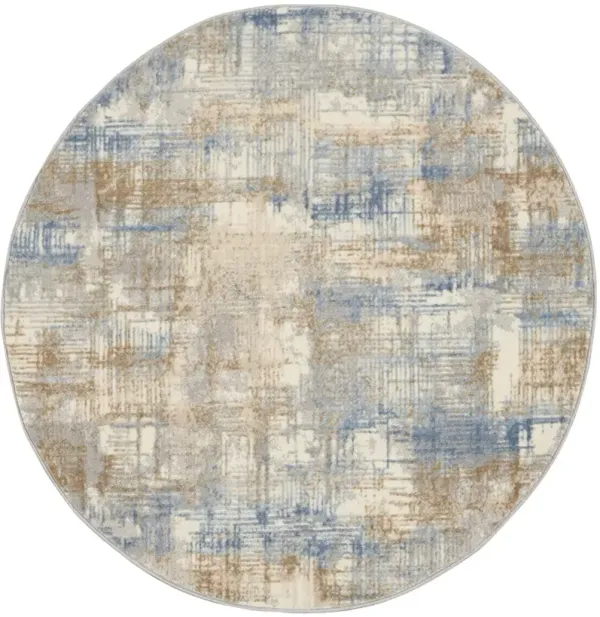 CK950 Rush CK951 Blue/Beige 4' x Round Rug
