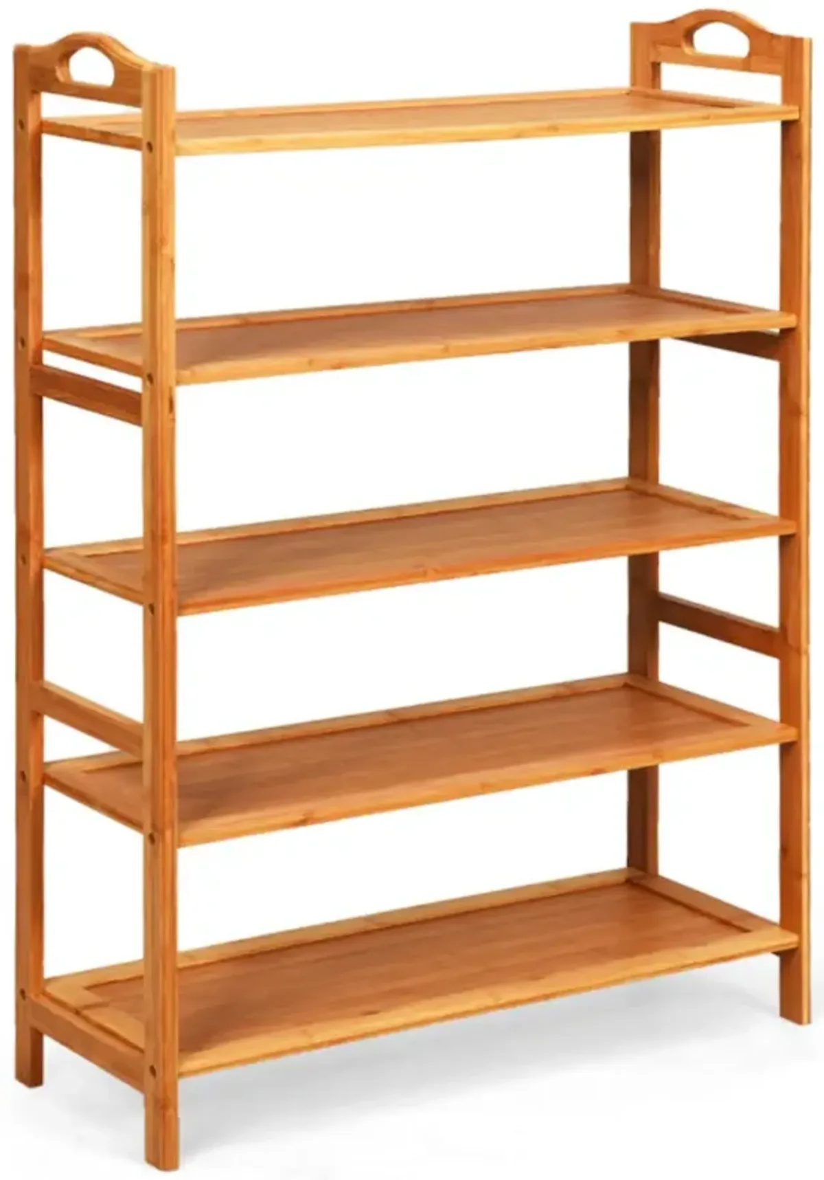 Hivvago 5-Tier Bamboo FreeStanding Shoe Rack-Natural