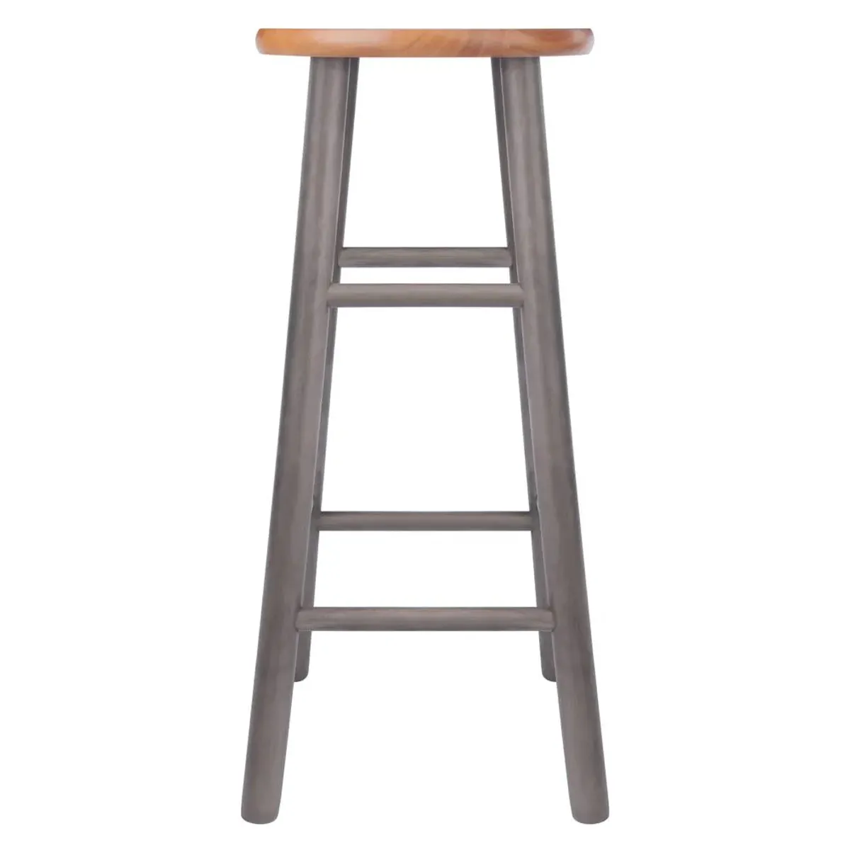 Huxton 2-Pc Bar Stools, 29", Gray & Teak