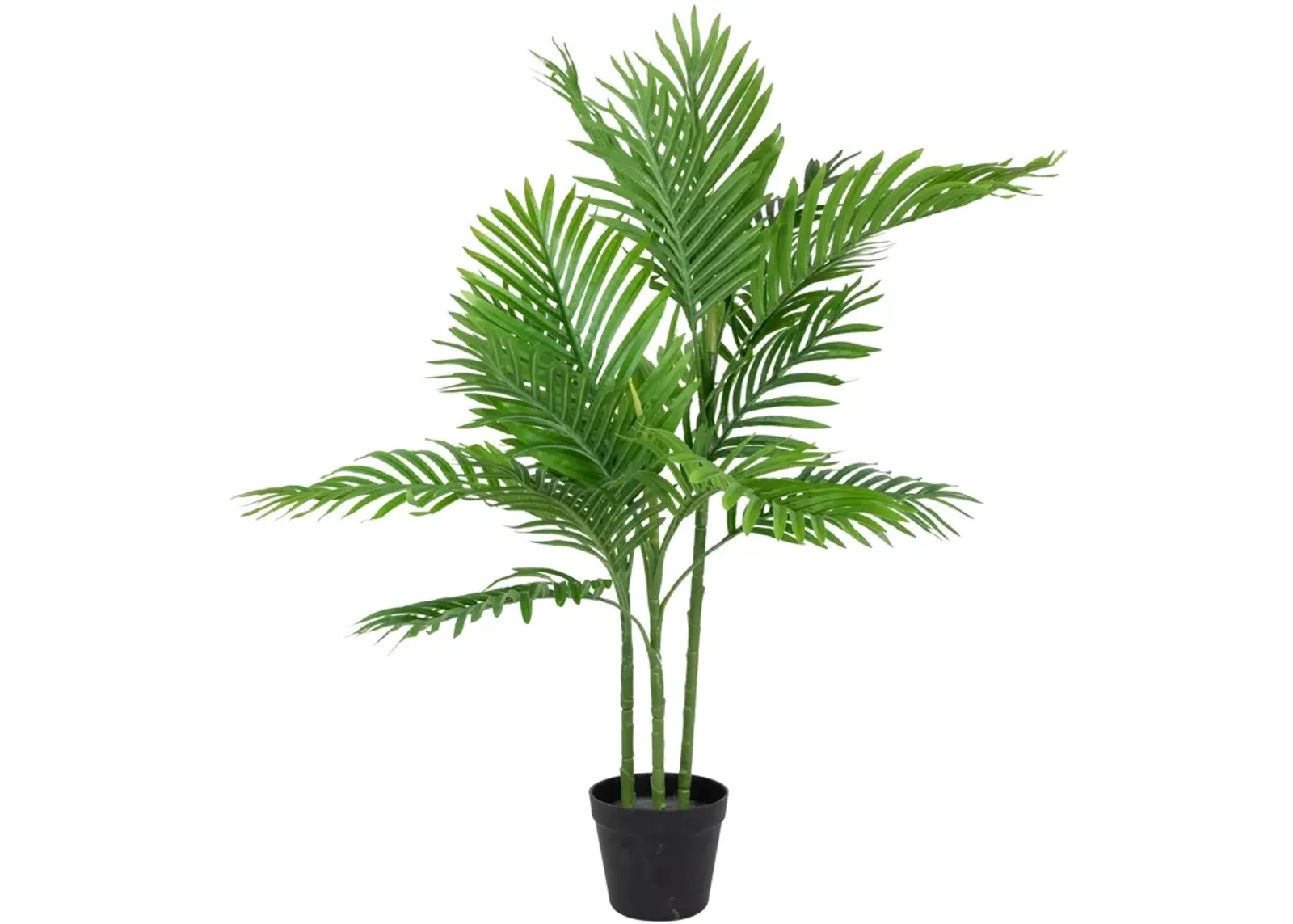 40" Artificial Green Mini Palm Tree in Black Pot