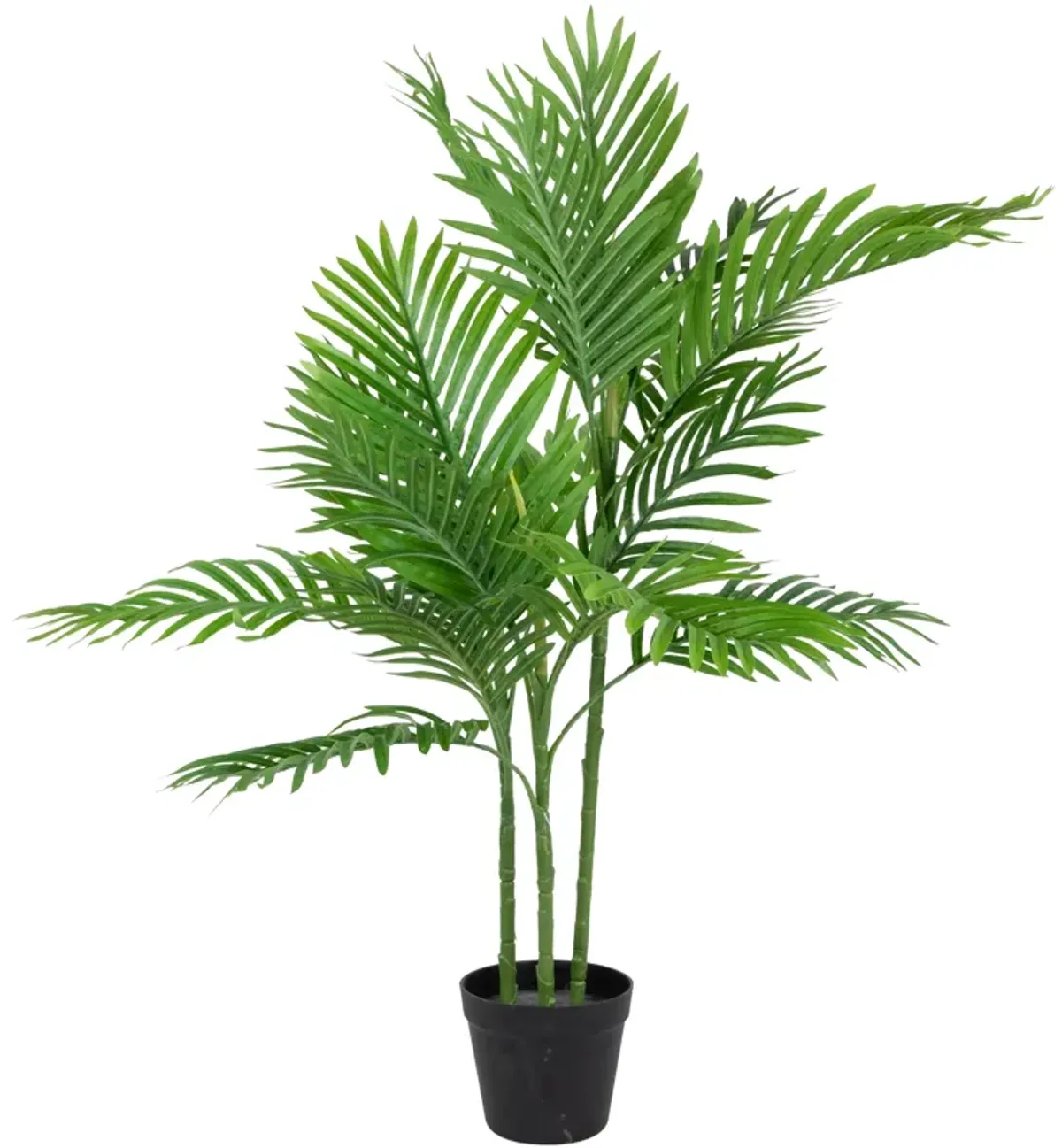 40" Artificial Green Mini Palm Tree in Black Pot