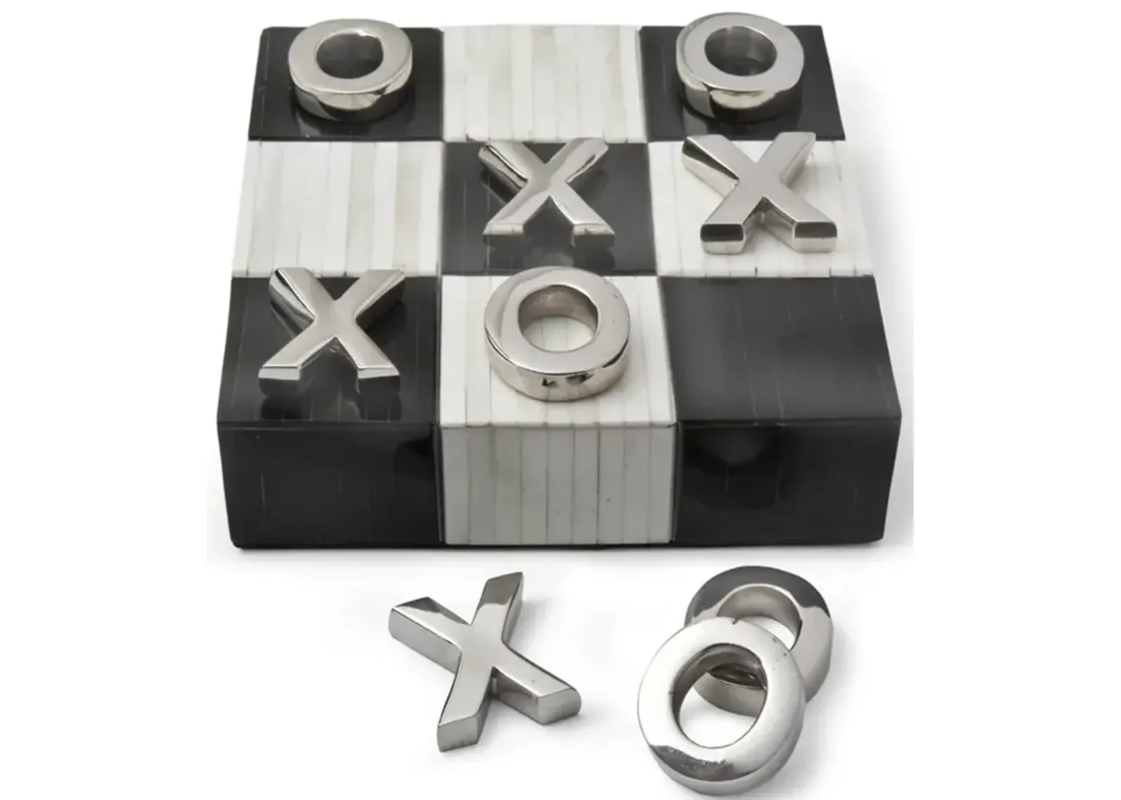 Tic Tac Toe Flat Board With Nickel Pieces