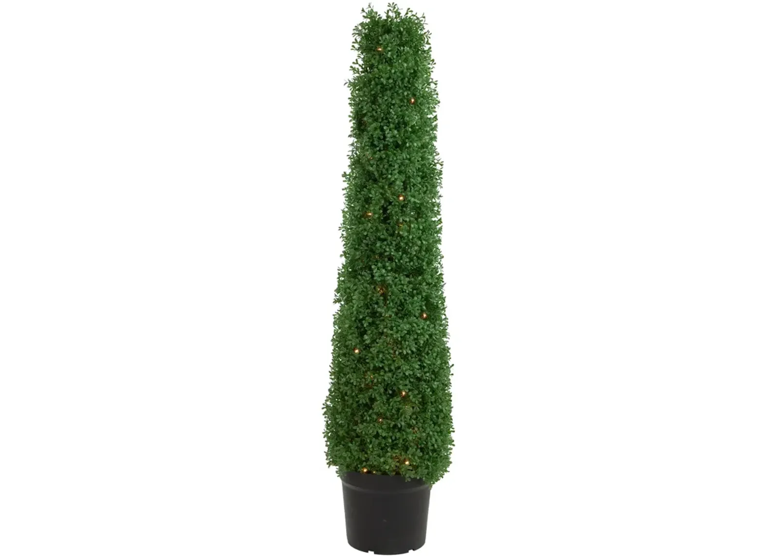 4' Pre-Lit Artificial Boxwood Cone Topiary Tree with Pot  Clear Lights