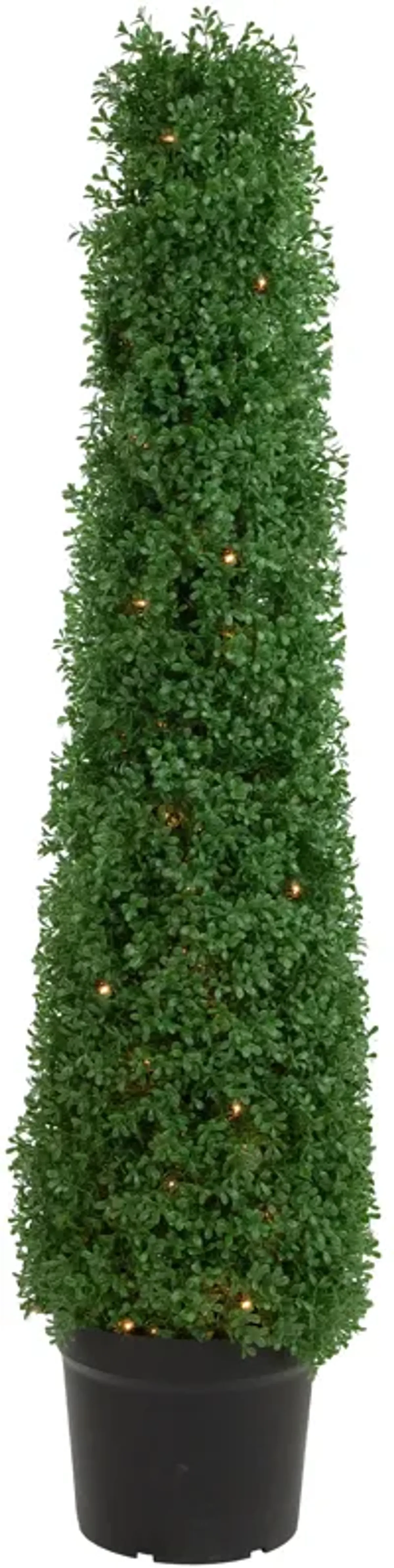 4' Pre-Lit Artificial Boxwood Cone Topiary Tree with Pot  Clear Lights