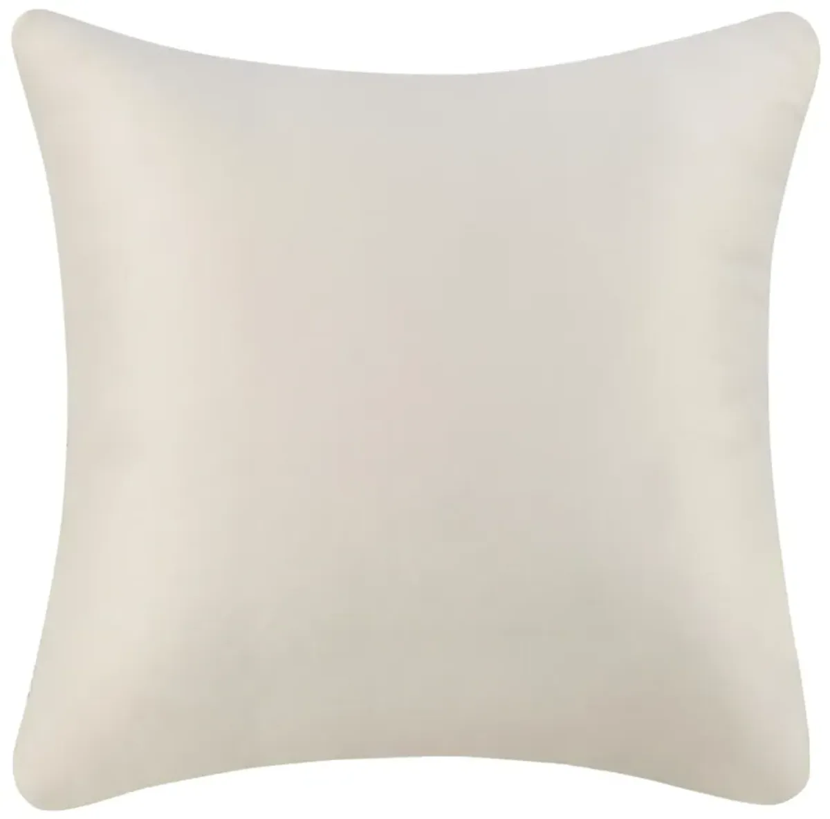 Slick Outdoor Square Accent Throw Pillow 22 Inch Ivory Recycled Fabric - Benzara