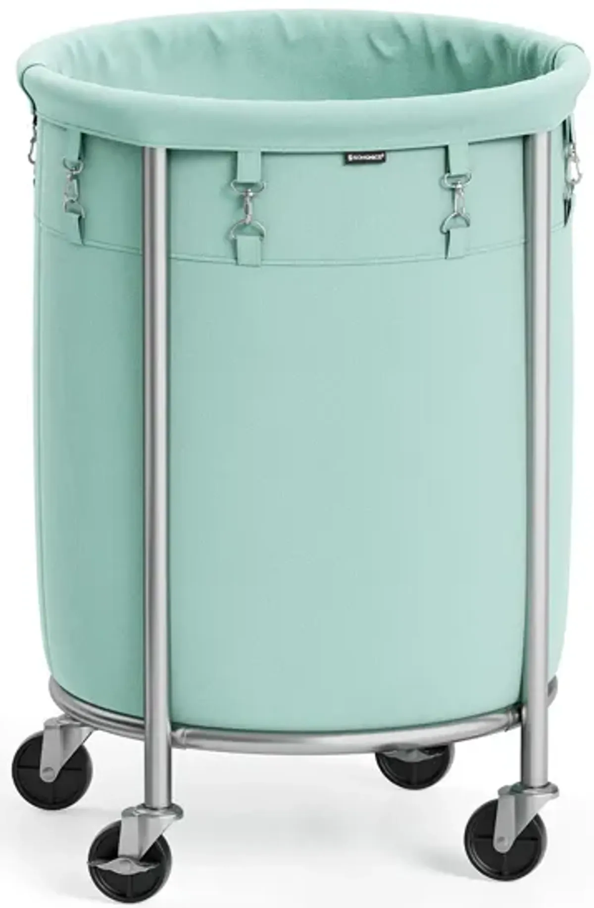 Laundry Basket with Wheels and Removable Bag, Steel Frame, 4 Casters and 2 Brakes