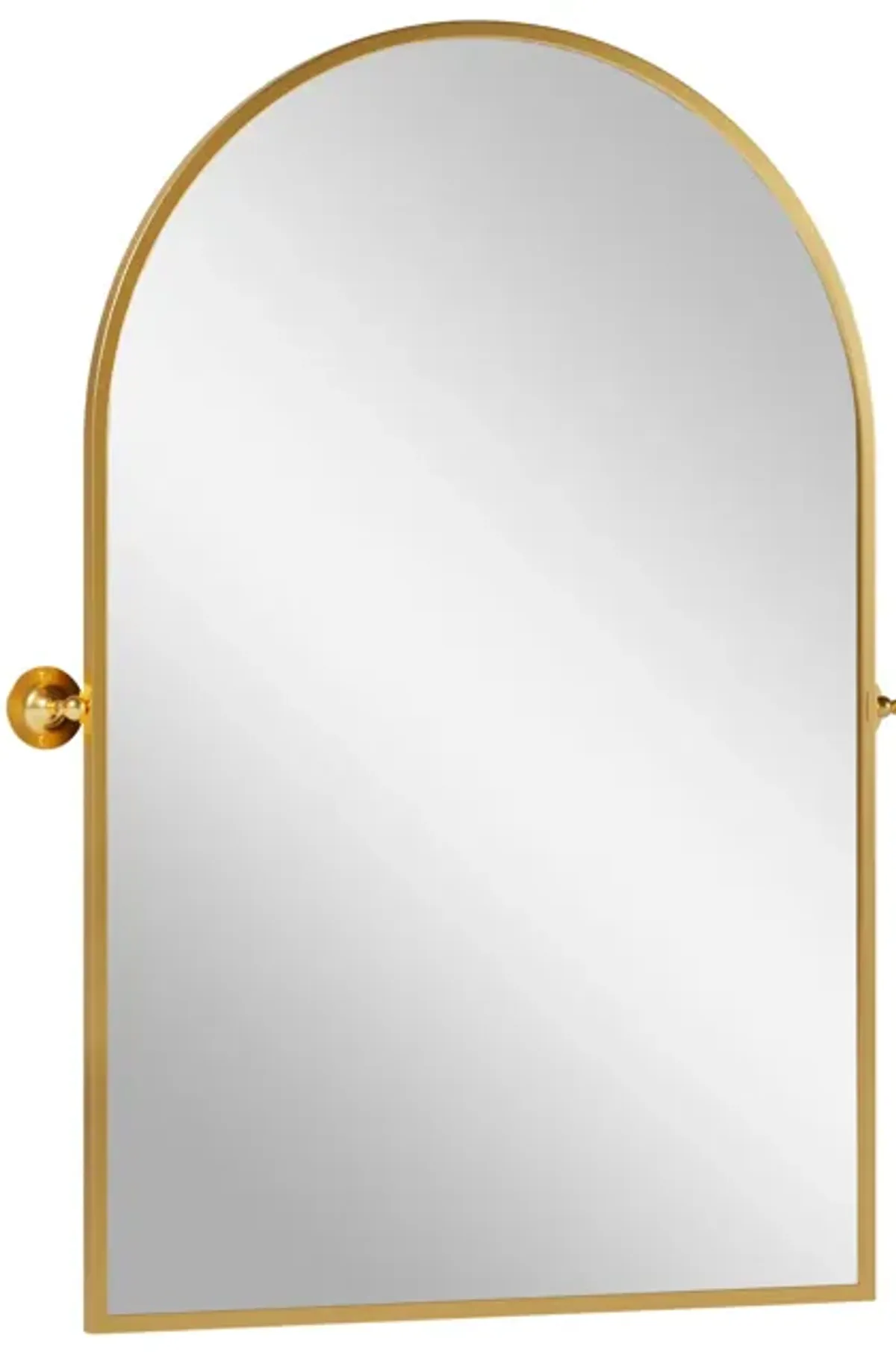 23*32 Modern Arch-Top Metal Framed Gold Pivoted Bathroom Vanity Mirror