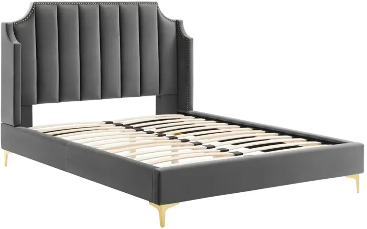 Modway - Daniella Performance Velvet Queen Platform Bed