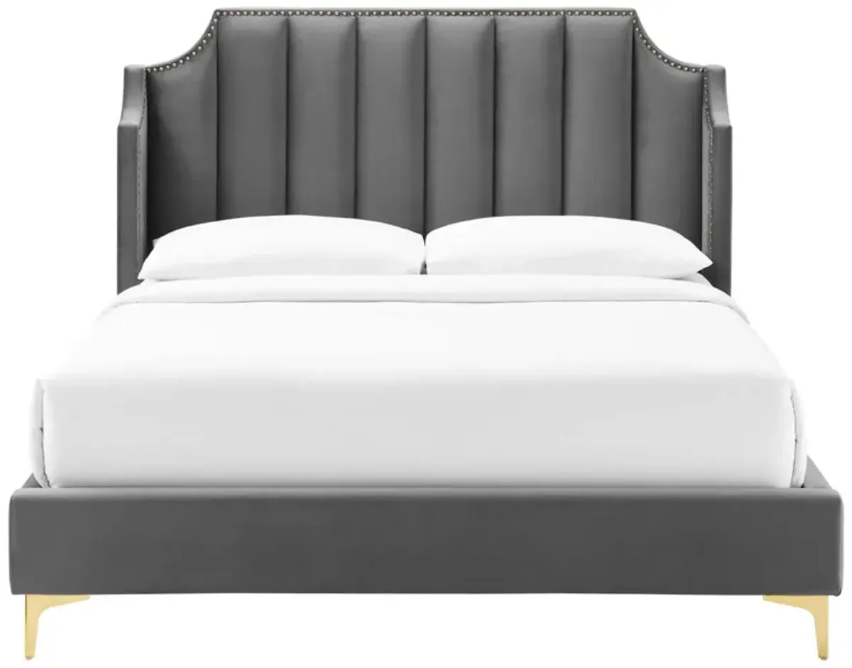 Modway - Daniella Performance Velvet Queen Platform Bed