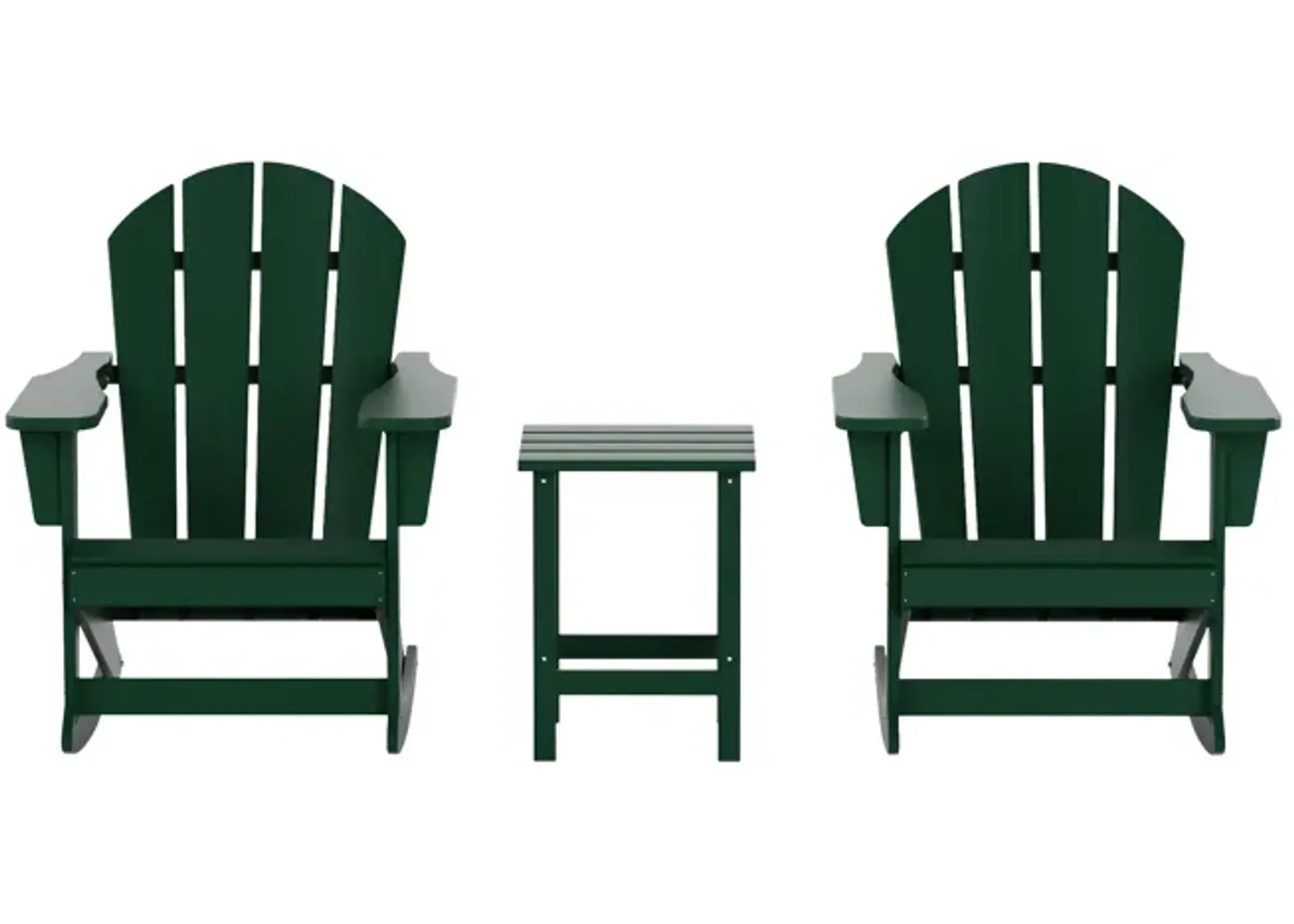 WestinTrends 3-Piece Outdoor Patio Rocking Adirondack Chairs with Side Table Set