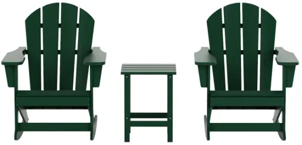 WestinTrends 3-Piece Outdoor Patio Rocking Adirondack Chairs with Side Table Set