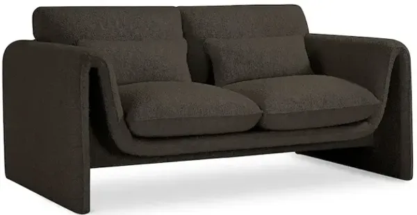 Meridian Furniture Stylus Brown Boucle Fabric Loveseat