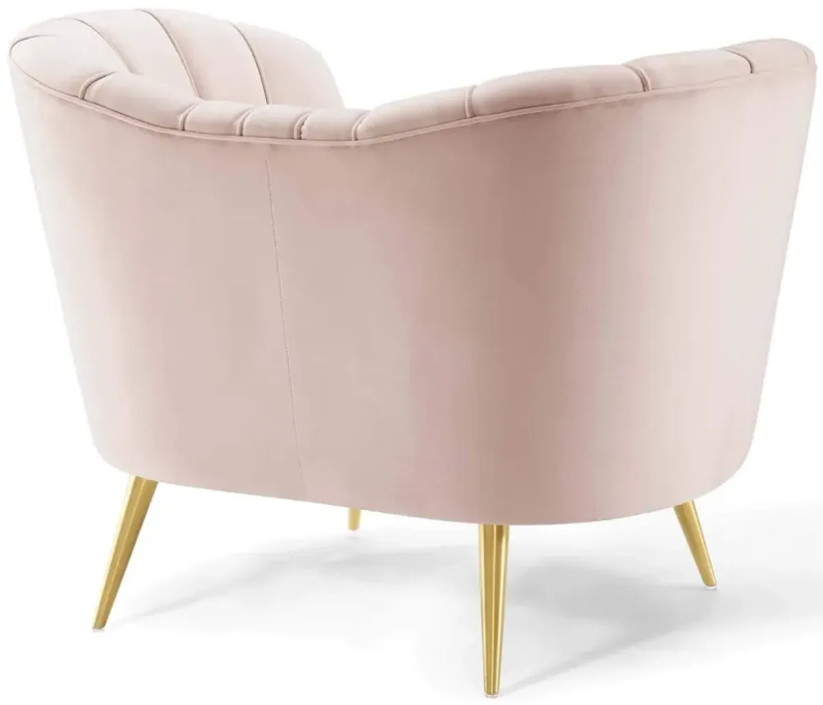 Modway EEI-3874-PNK Opportunity Channel Tufted Performance Velvet Accent Armchair in Pink