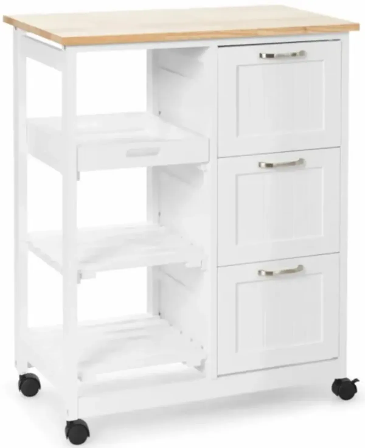 Hivvago Rolling Kitchen Island Utility Storage Cart with 3 Large Drawers