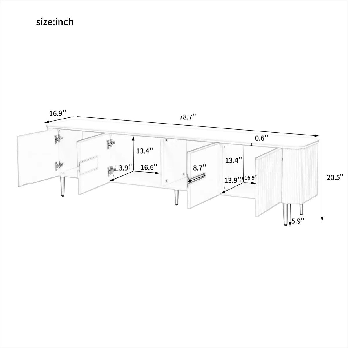 Merax Modern Entertainment Center Media Console TV Stand