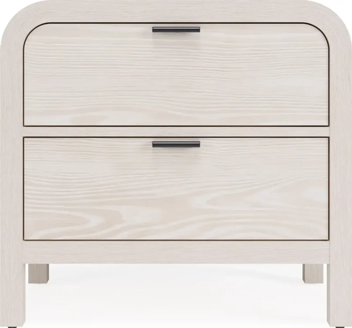 Drake Two Drawer USB-Charging Nightstand in Sugar