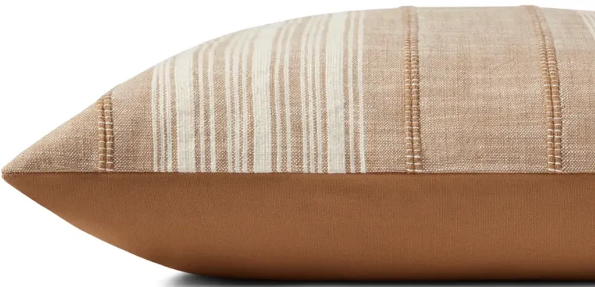 Casey PMH0055 Rust 22''x22'' Polyester Pillow by Magnolia Home by Joanna Gaines x Loloi