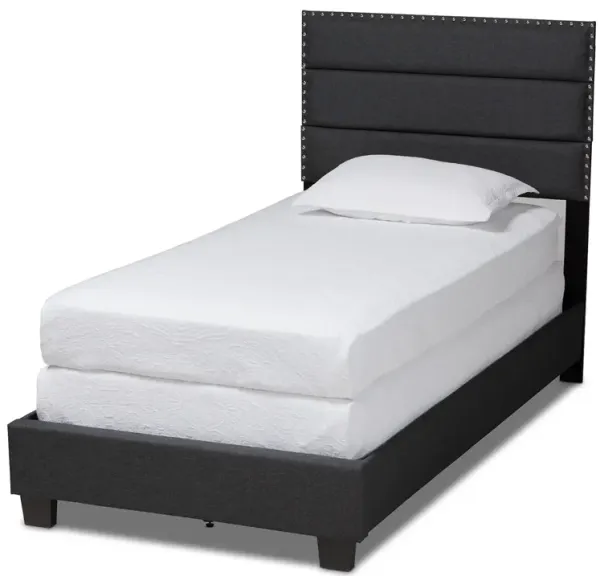 Baxton Studio Ansa Modern And Contemporary Dark Grey Fabric Upholstered Twin Size Bed