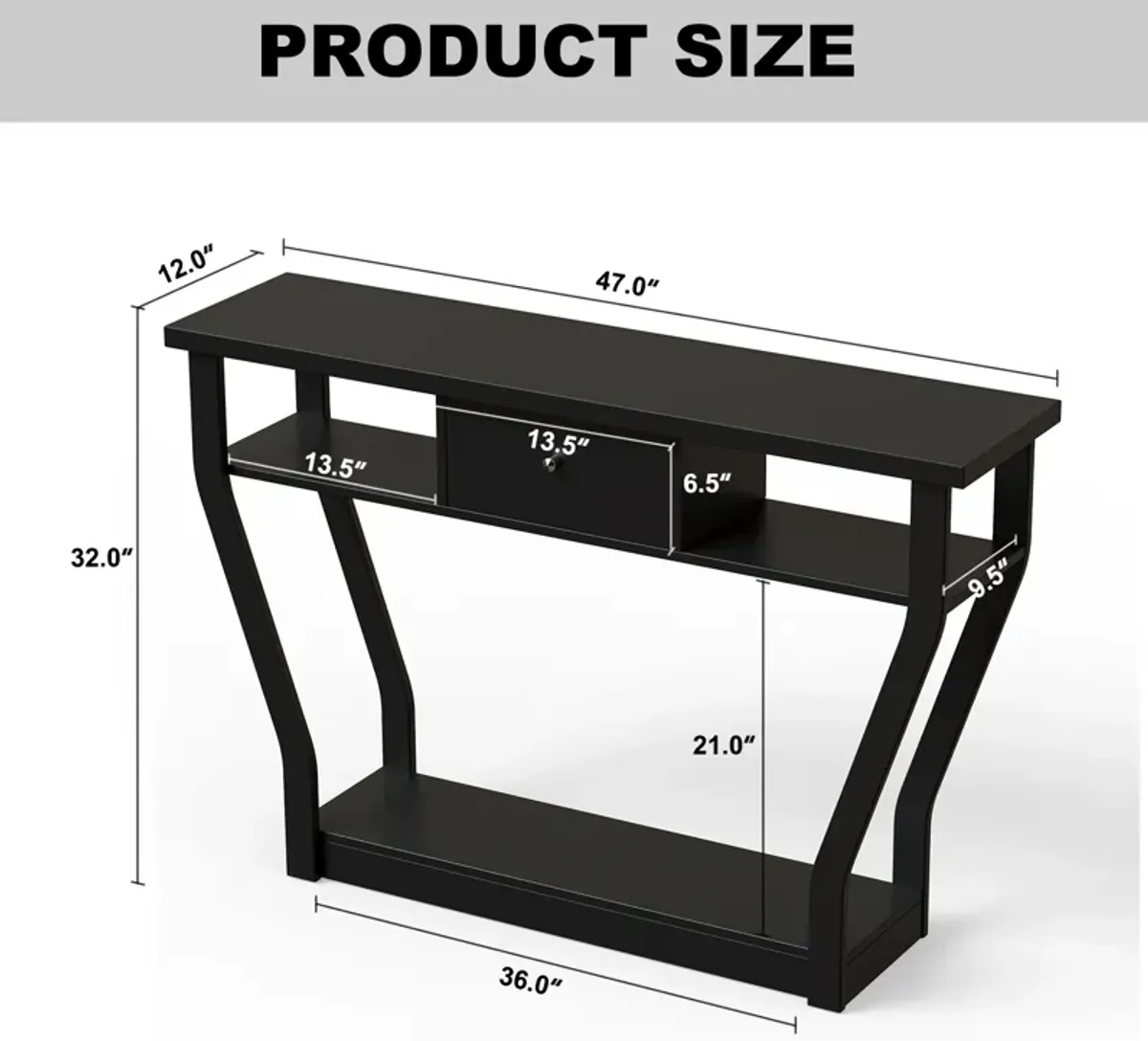 Modern Sofa Accent Table with Drawer