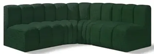 Meridian Furniture Arc Green Boucle Fabric Modular Sofa