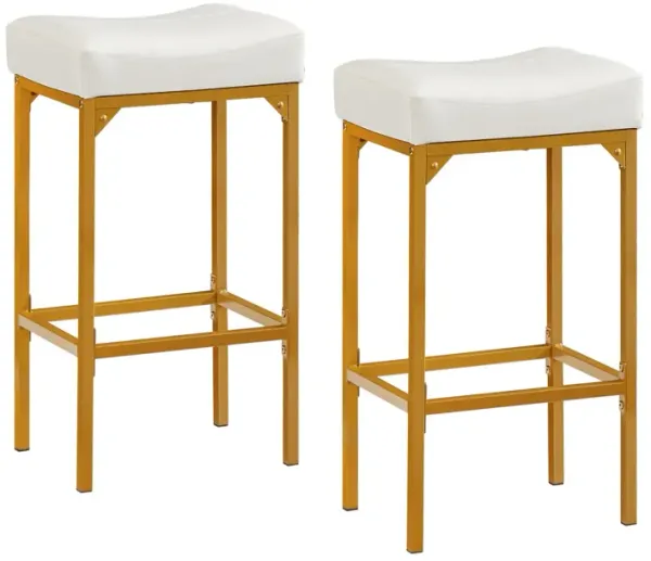Barstool Set 2 Piece (White+Golden, 16.1 Console Table X12.2 Console Table X28.7 Console Table)