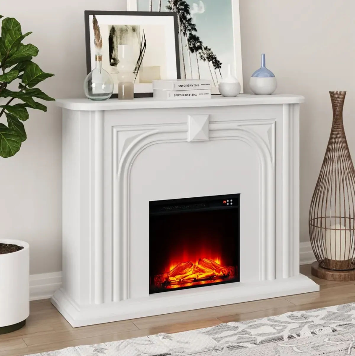 FESTIVO 47.5" Wide Freestanding Fireplace with Realistic LED Flames