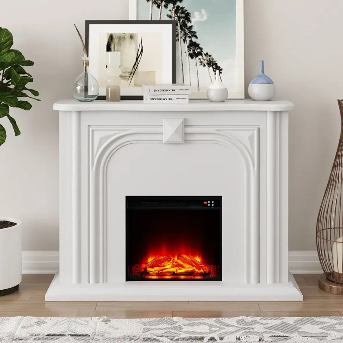 FESTIVO 47.5" Wide Freestanding Fireplace with Realistic LED Flames
