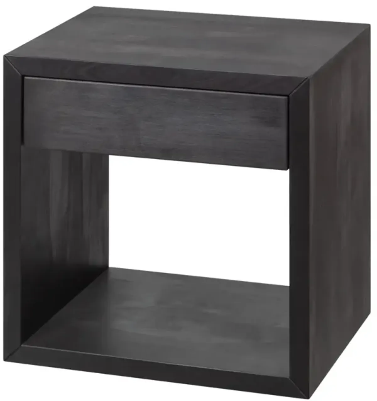 Medium Mid-Century Modern Solid Hardwood Floating Nightstand with Drawer - Bedside Table for Bedroom