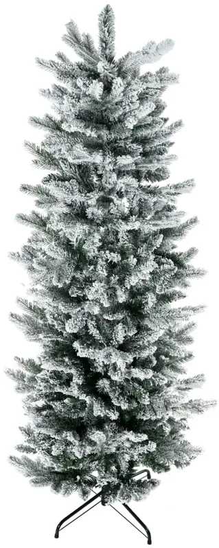 HOMCOM 6' Artificial Christmas Tree with Sonw Flocked, Auto Open