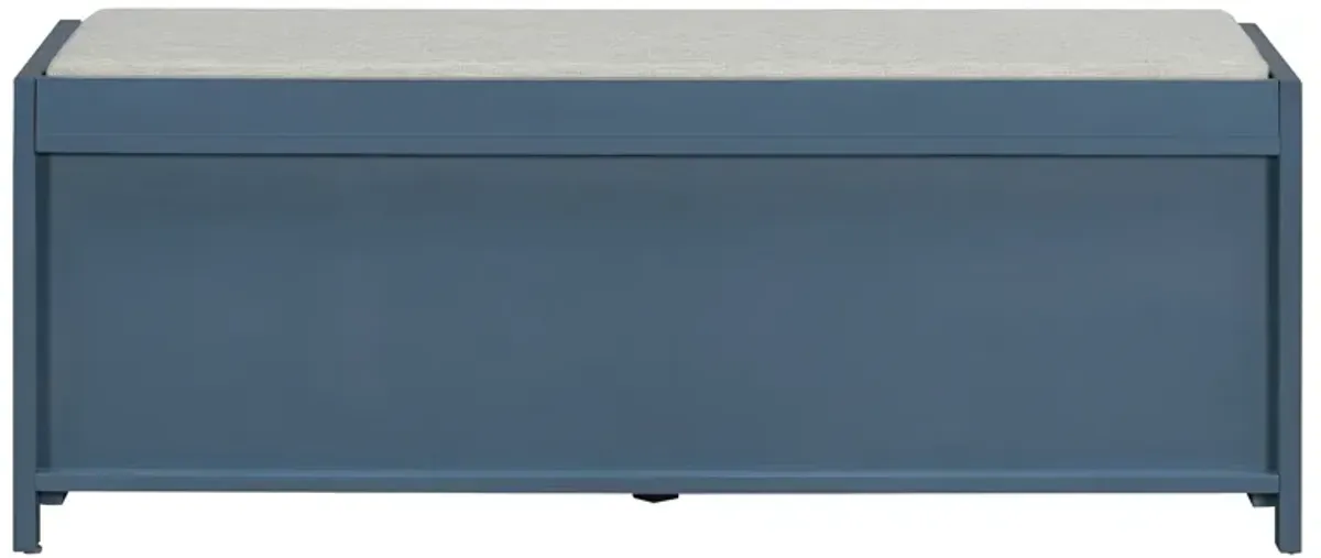 Merax Distressed Shutter Storage Bench with Acacia Veneer