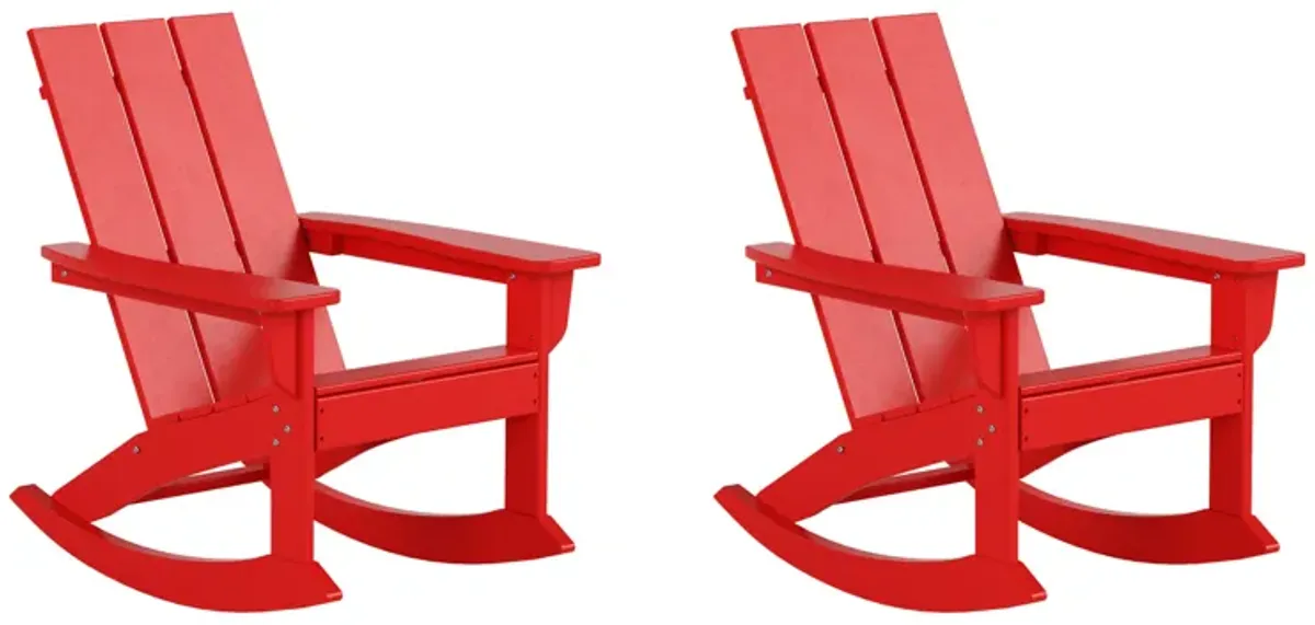 WestinTrends Modern Adirondack Outdoor Rocking Chair (Set of 2)