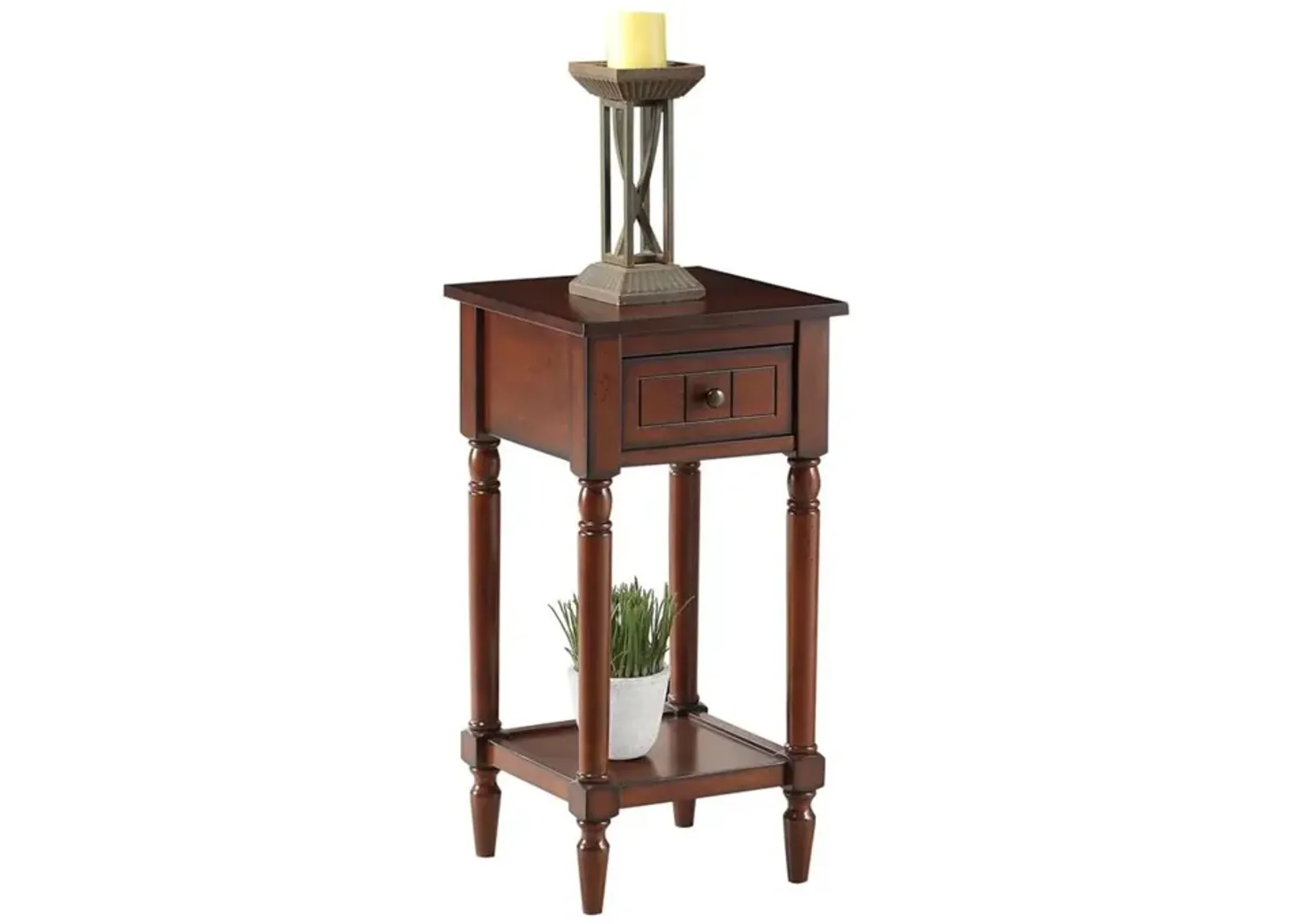 Convience Concept, Inc. French Country Khloe 1 Drawer Accent Table with Shelf Mahogany