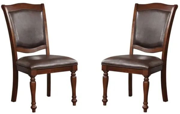 Streamdale Set of 2 Traditional Brown Cherry Dining Chairs