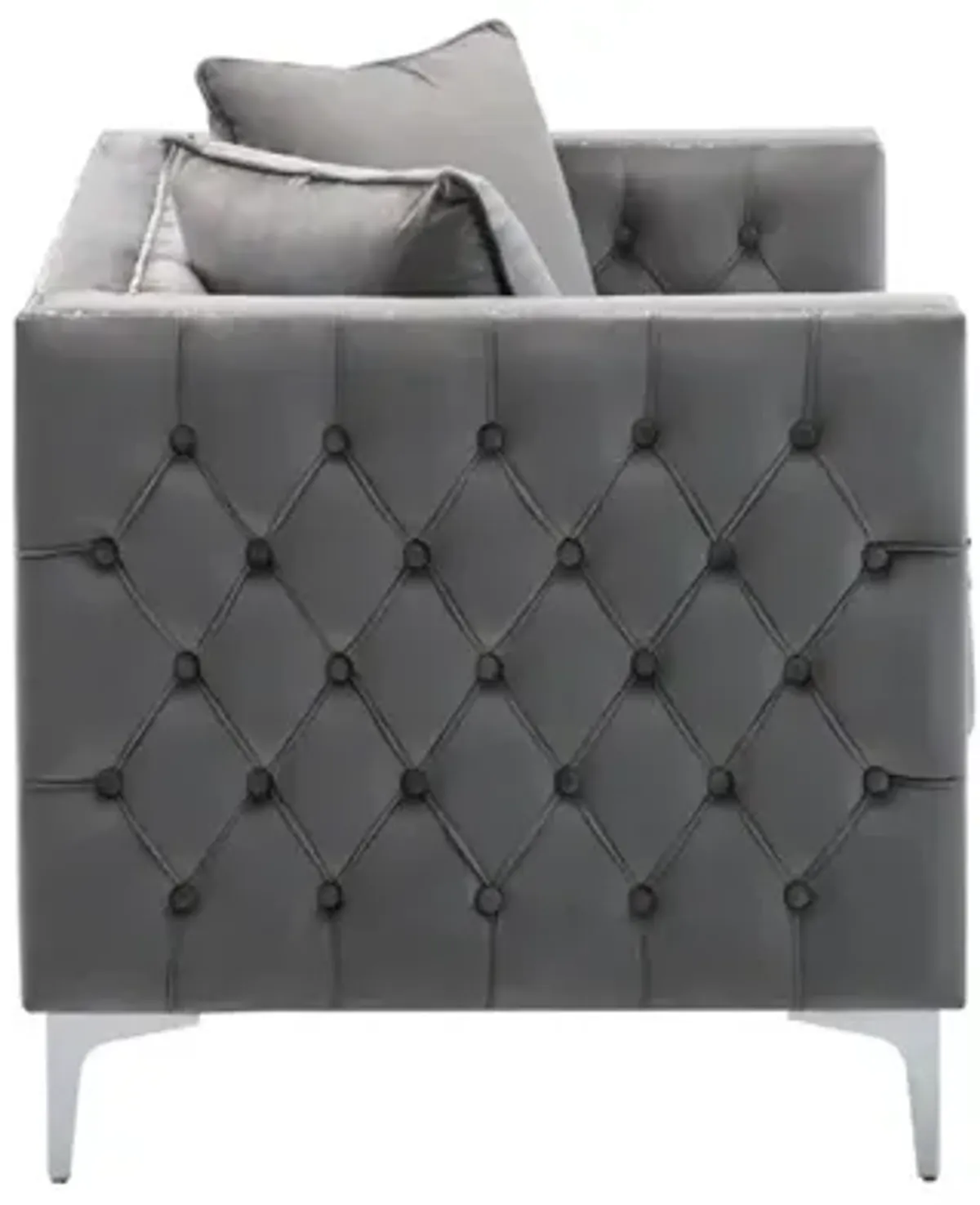 Lorreto Gray Velvet Loveseat