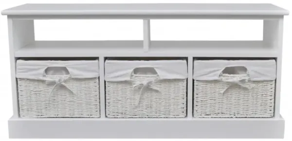 vidaXL Storage Bench Aarau White