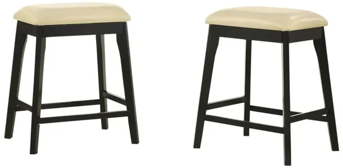 Carolina Living Mirabelle 25 Upholstered Counter Stool - Set of 2 - Cream/Espresso