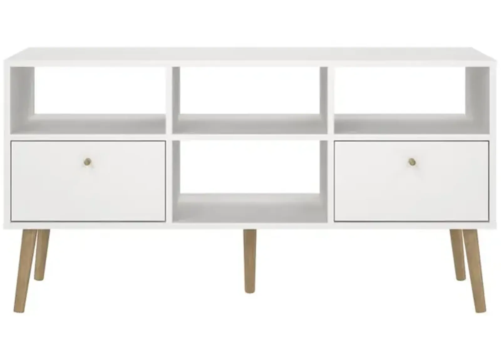 Tvilum Bodo TV Stand with 2 Drawer and 4 Shelves, White