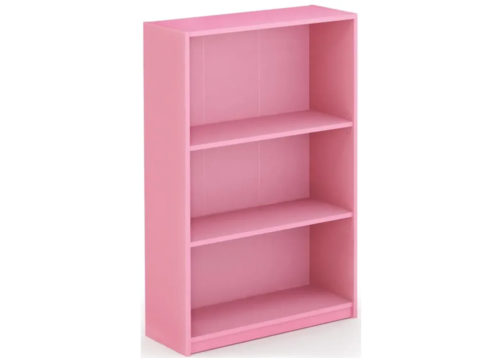 FURINNO JAYA Simple Home 3-Tier Adjustable Shelf Bookcase, Pink