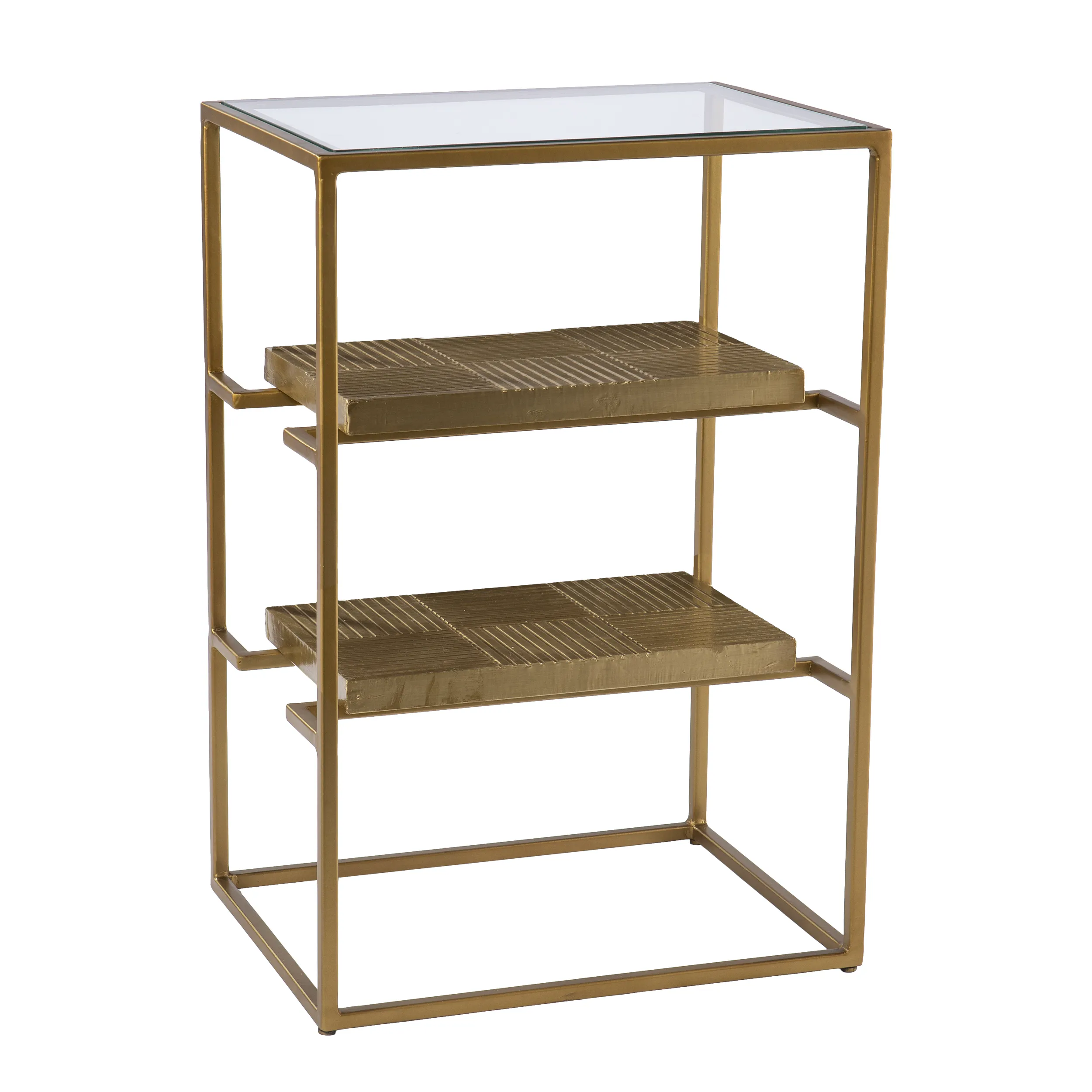 Penketh Glass-Top End Table w/ Storage