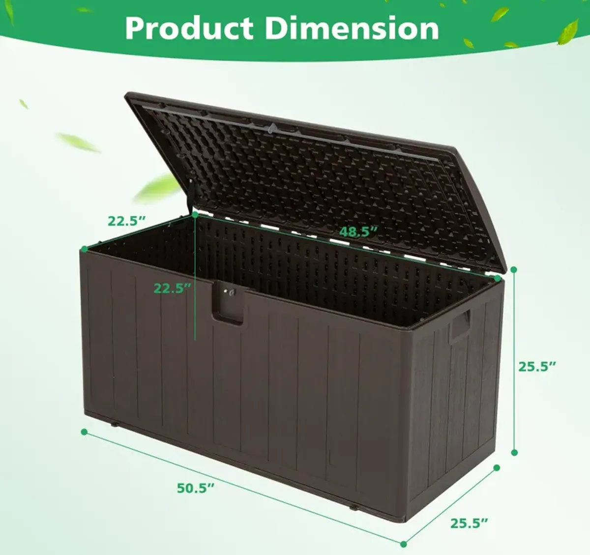 105 Gallon All Weather Large Deck Box Lockable Storage Container