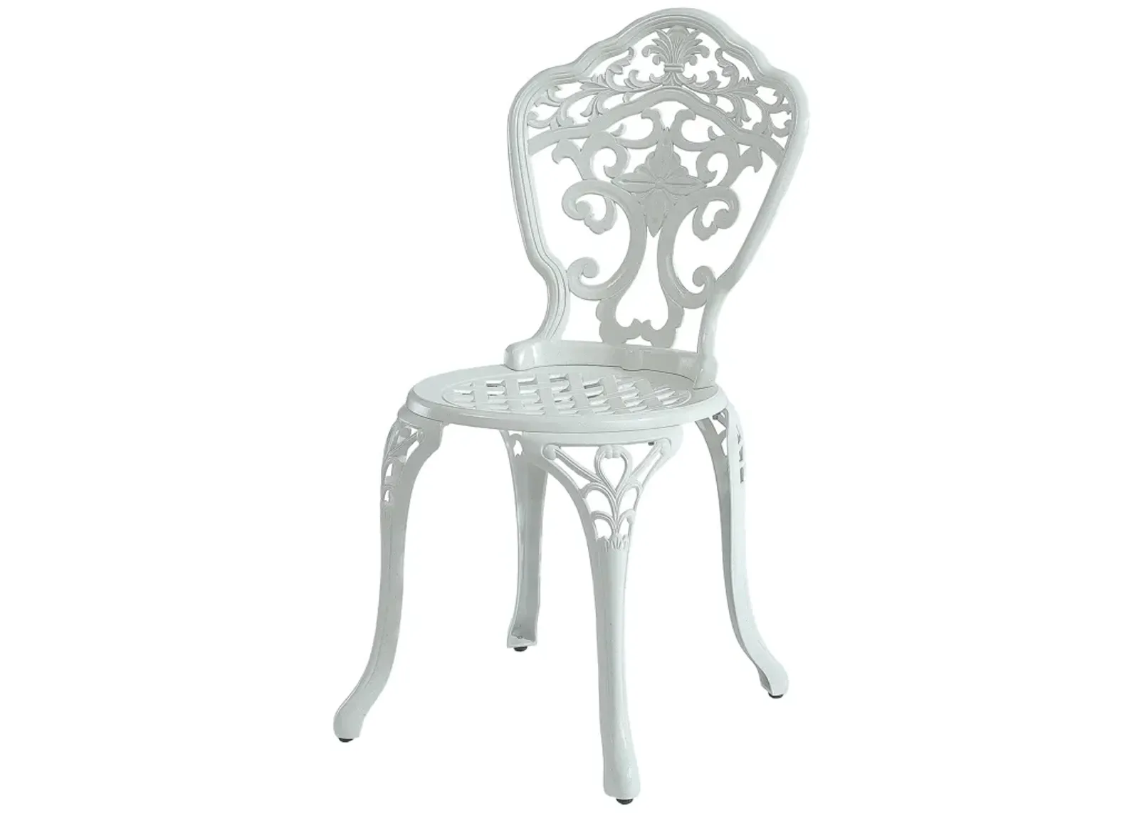 MONDAWE  2-Piece Cast Aluminum Outdoor Dining Chair Patio Bistro Armless Chair White