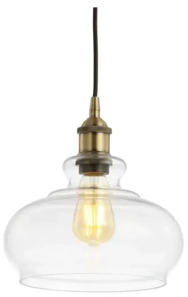 Wyatt Adjustable Drop Pharmacy Metal/Glass LED Pendant