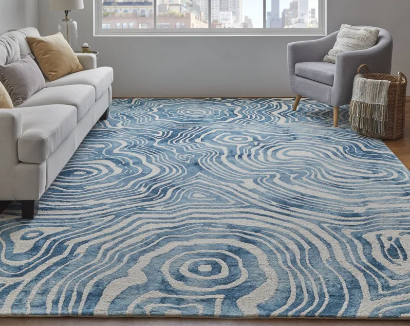 Lorrain 8920F Blue/Ivory 3'6" x 5'6" Rug