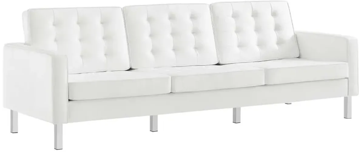 Loft Tufted Vegan Leather Sofa