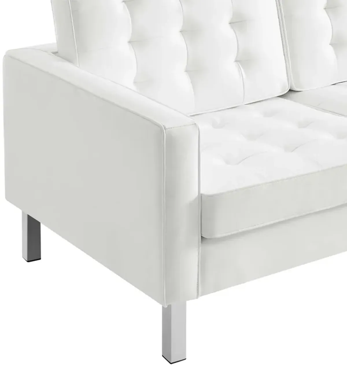 Loft Tufted Vegan Leather Sofa