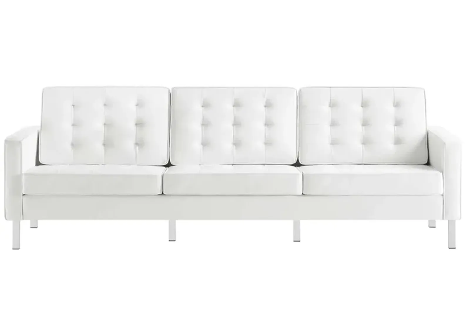 Loft Tufted Vegan Leather Sofa