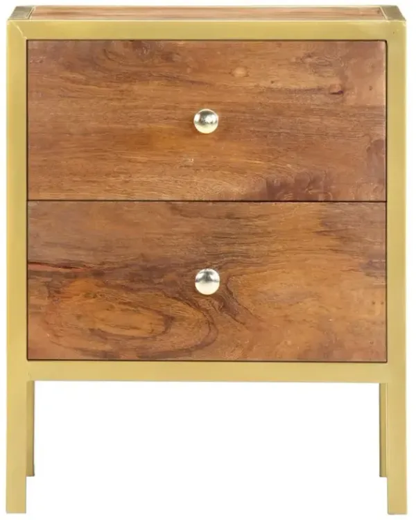 vidaXL Bedside Cabinet 15.7"x13.8"x19.7" Solid Mango Wood