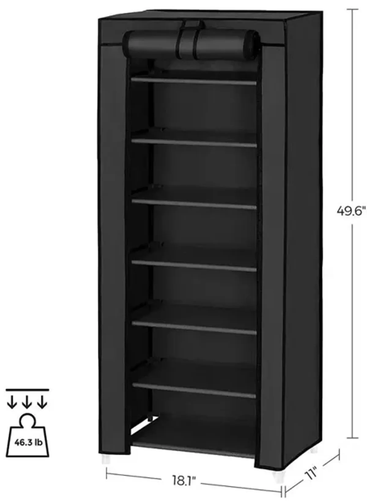 7-Tier Shoe Tower Rack with Cover 14-20 Pair Space Saving Shoe Storage Organizer