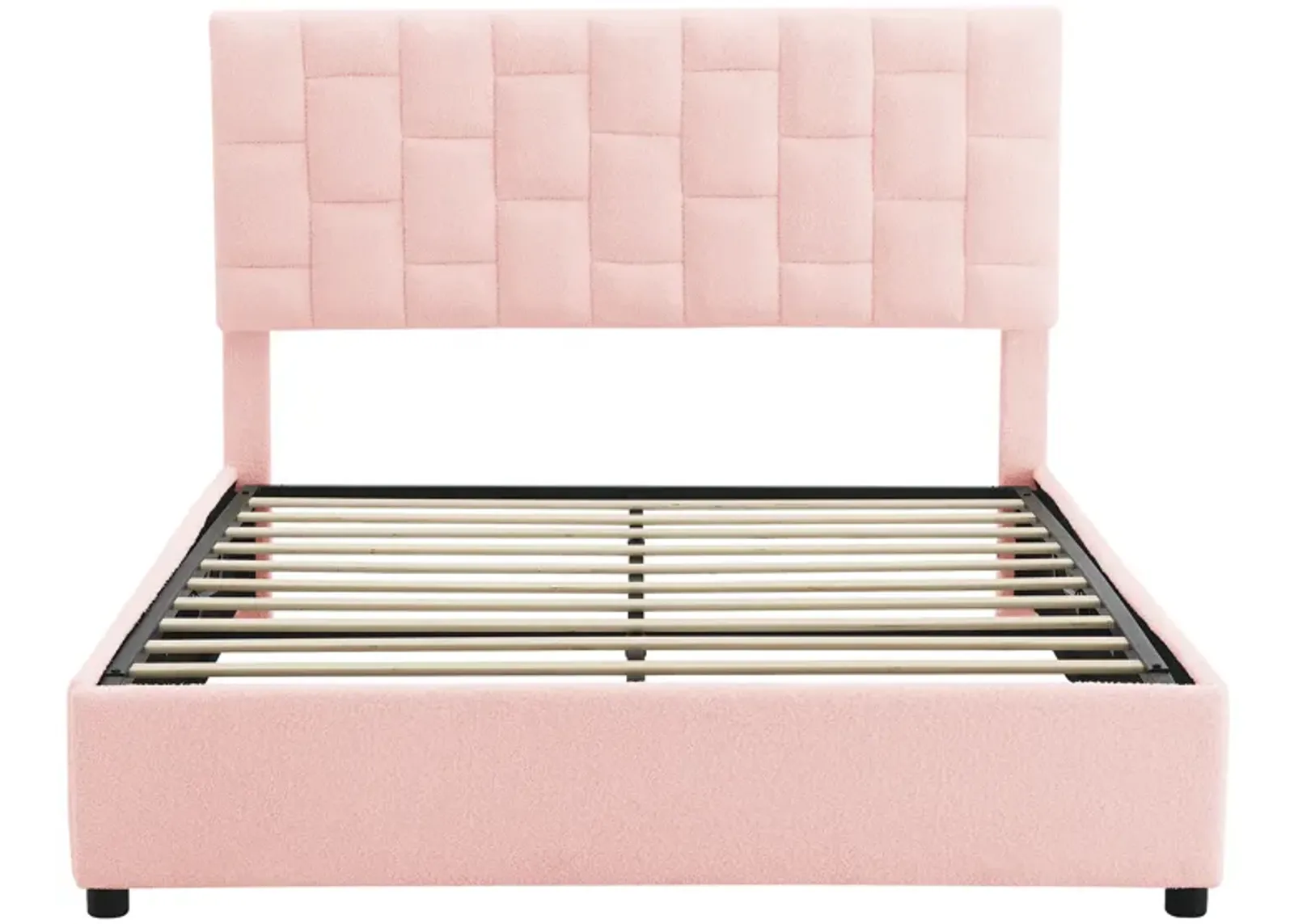 Merax Height-Adjustable Upholstered Headboard  Platform Bed