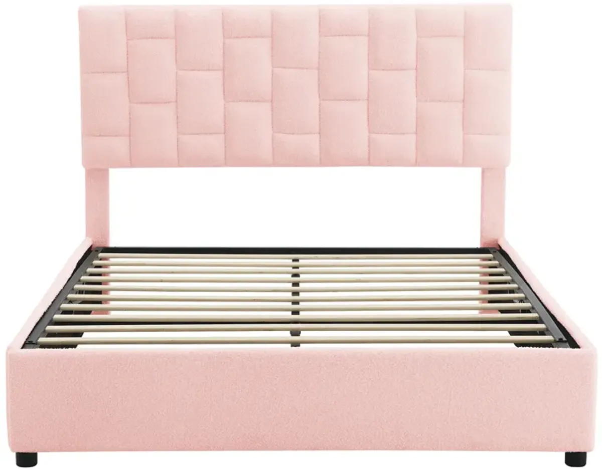 Merax Height-Adjustable Upholstered Headboard  Platform Bed